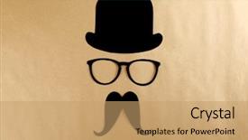  Presentation with glasses - Audience pleasing presentation design consisting of photo-booth-props-glasses-mustache backdrop and a  colored foreground