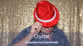  Presentation with red gold - Beautiful slide deck featuring photo booth with a gold backdrop and a  colored foreground