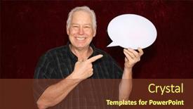  Presentation with balloon - Slide deck consisting of photo-booth-word-balloon and a tawny brown colored foreground