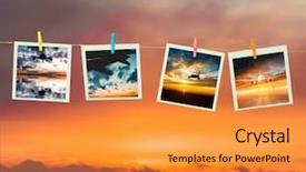  Presentation with photo collage - Audience pleasing slide set consisting of photo collage aircraft at sunset backdrop and a gold colored foreground