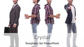  Presentation with photo collage - Audience pleasing theme consisting of photo collage of a modern young man backdrop and a white colored foreground