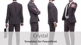  Presentation with photo collage - Presentation having photo collage of a modern young man background and a light gray colored foreground