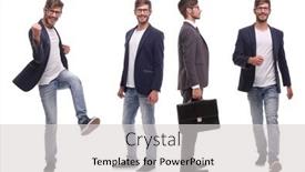  Presentation with photo collage - PPT theme consisting of photo-collage-of-a-successful background and a light gray colored foreground