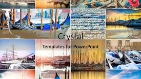  Presentation with photo collage - PPT layouts having photo collage of ships background and a  colored foreground
