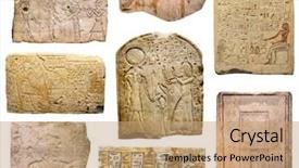  Presentation with egyptian - Colorful slide set enhanced with photo collage of the ancient backdrop and a coral colored foreground