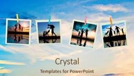  Presentation with family photo - Beautiful PPT layouts featuring photo collage silhouettes family backdrop and a lemonade colored foreground