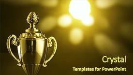  Presentation with trophy - Presentation theme consisting of photo contest - low key of trophy background and a tawny brown colored foreground