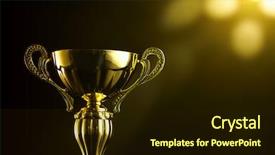  Presentation with trophy - PPT layouts with photo contest - low key of trophy background and a wine colored foreground