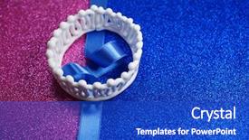  Presentation with blue ribbon - Slide deck enhanced with photo contest - purple and blue art background background and a cobalt blue colored foreground