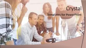  Presentation with new ideas - Slide deck consisting of photo editors discussing new ideas background and a lemonade colored foreground