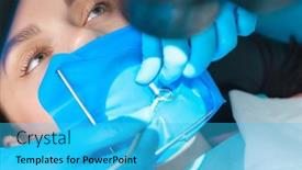  Presentation with endodontic - Slides enhanced with photo-endodontic-treatment-of-dental background and a cyan colored foreground