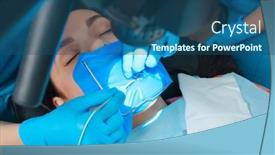  Presentation with endodontic - Presentation with photo-endodontic-treatment-of-dental background and a ocean colored foreground