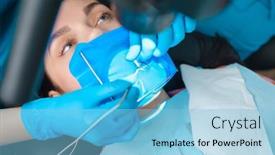  Presentation with endodontic - Slides featuring photo-endodontic-treatment-of-dental background and a light blue colored foreground