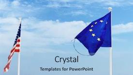  Presentation with diplomacy - Presentation theme enhanced with photo for diplomacy foreign policy background and a light blue colored foreground