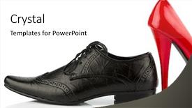  Presentation with men shoes - Colorful slides enhanced with photo for partnership and equality backdrop and a white colored foreground