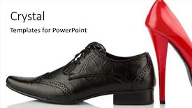  Presentation with men shoes - Slide deck featuring photo for partnership and equality background and a white colored foreground