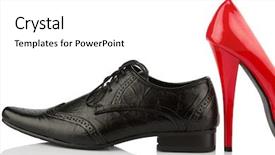  Presentation with men shoes - Beautiful presentation featuring photo for partnership and equality backdrop and a white colored foreground