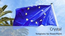  Presentation with monetary policy - Beautiful presentation featuring photo for partnership foreign policy backdrop and a light blue colored foreground