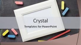  Presentation with blackboard in an abandoned school - Presentation design consisting of photo frame and school supplies background and a light gray colored foreground