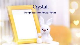  Presentation with baby celebration - Colorful PPT layouts enhanced with photo frame and toy backdrop and a sky blue colored foreground