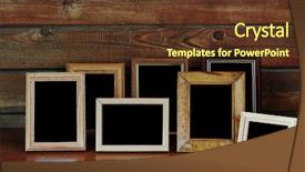 Presentation with old photo - Beautiful presentation theme featuring photo frame on old table backdrop and a tawny brown colored foreground