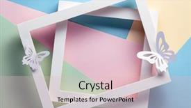  Presentation with album - PPT theme featuring photo frame on pastel paper background and a lemonade colored foreground