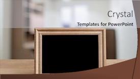  Presentation with living room - Presentation design with photo-frame-on-the-wooden background and a sky blue colored foreground