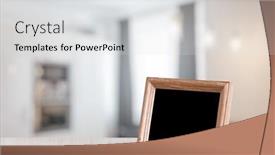  Presentation with living room - Presentation design consisting of photo-frame-on-the-wooden background and a light gray colored foreground