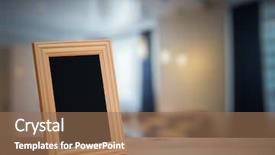  Presentation with living room - Slide set having photo frame on the wooden background and a coral colored foreground