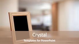  Presentation with wooden floor and gold frame - Slide set with photo frame on the wooden background and a coral colored foreground