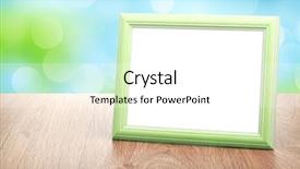  Presentation with lilac flowers bunch over wood - Colorful PPT theme enhanced with photo frame on wood table backdrop and a white colored foreground