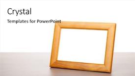  Presentation with frame - Beautiful slide deck featuring photo frame on wooden table backdrop and a white colored foreground