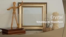  Presentation with mannequin - Theme with photo-frame-wooden-mannequin background and a coral colored foreground