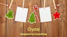  Presentation with christmas frames - Slide deck featuring photo frames and christmas decor background and a red colored foreground