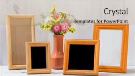  Presentation with old photo - Slide set consisting of photo frames and flowers background and a coral colored foreground