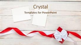  Presentation with gift - Slides consisting of photo frames and gift box background and a sky blue colored foreground