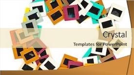  Presentation with frames isolated on white brown - Beautiful slide set featuring photo frames for slide isolated backdrop and a blonde colored foreground