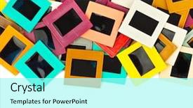  Presentation with frames isolated on white brown - Amazing PPT layouts having photo frames for slide isolated backdrop and a  colored foreground