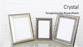  Presentation with brick wall - Presentation theme enhanced with photo frames on coffee table background and a sky blue colored foreground