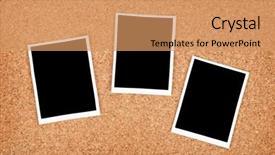  Presentation with cork - Beautiful theme featuring photo frames on cork texture background backdrop and a coral colored foreground