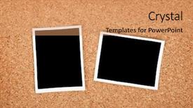  Presentation with cork - Beautiful PPT theme featuring photo frames on cork texture background backdrop and a coral colored foreground
