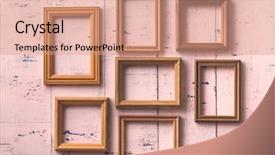  Presentation with vintage floral frames - PPT layouts consisting of photo frames on old pink background and a  colored foreground