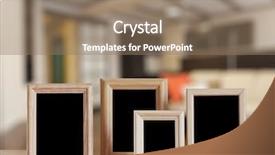  Presentation with living room - Slide set consisting of photo frames on the wooden background and a coral colored foreground