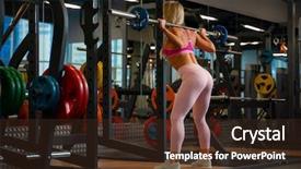  Presentation with gym out and back - Cool new PPT theme with photo from back of athlete backdrop and a tawny brown colored foreground