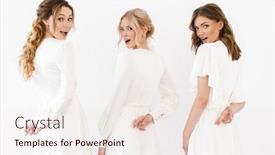  Presentation with good luck - Cool new PPT theme with photo-from-back-of-surprised backdrop and a sky blue colored foreground