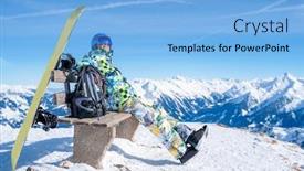  Presentation with man sitting bench - Colorful theme enhanced with photo-from-side-of-athlete backdrop and a light blue colored foreground