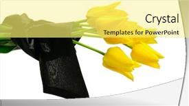  Presentation with ceremony - Slide deck enhanced with burial ceremony - bouquet of yellow flowers isolated background and a blonde colored foreground