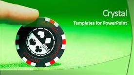  Presentation with gambling - Colorful slides enhanced with gambling chips on the green backdrop and a black colored foreground