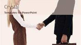  Presentation with lawyer client - Colorful slide set enhanced with photo in full growth the handshake between lawyer and client backdrop and a lemonade colored foreground