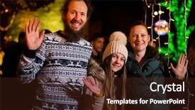  Presentation with family photo - Presentation having photo in traditional christmas market background and a  colored foreground